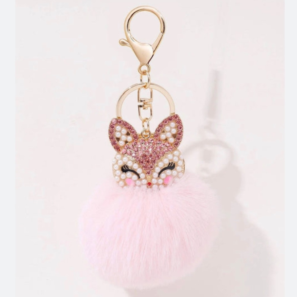 Pink Fox Key Chain